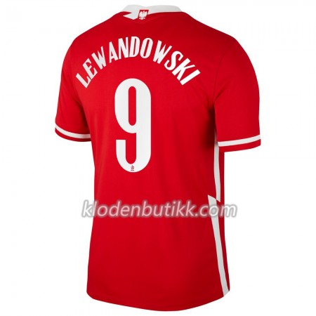 Polen Robert Lewandowski 9 Borte Fotballdrakt Euro 2020 Kortermet